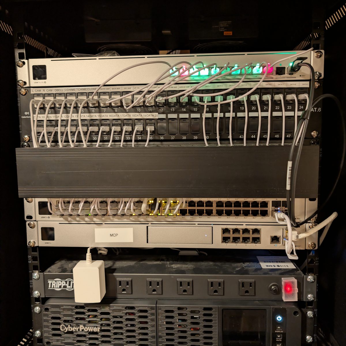 Fully built and terminated network rack
